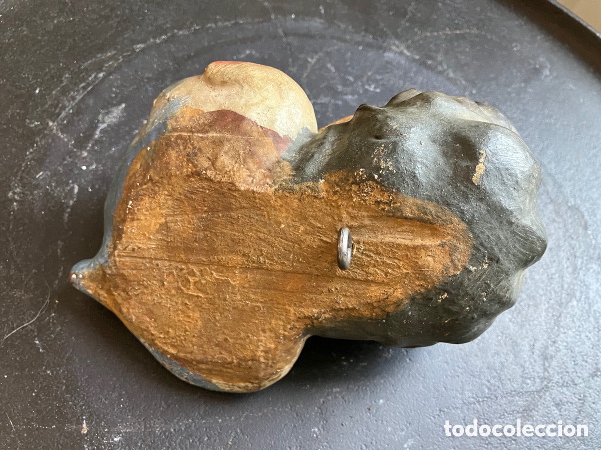 Antig&uuml;edades: Cabeza de putti en madera policromada - Foto 5