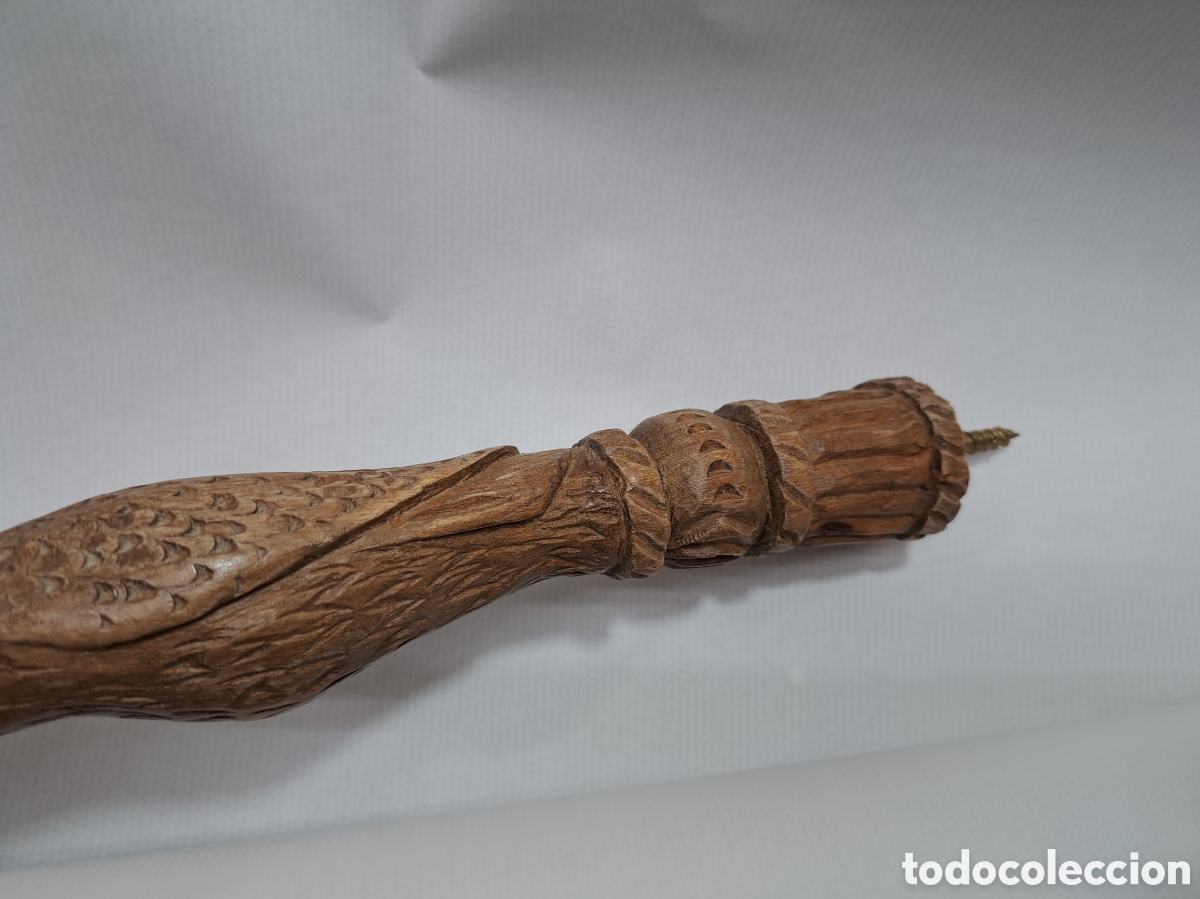 Antig&uuml;edades: Gran mango de baston tallado a mano - Foto 3