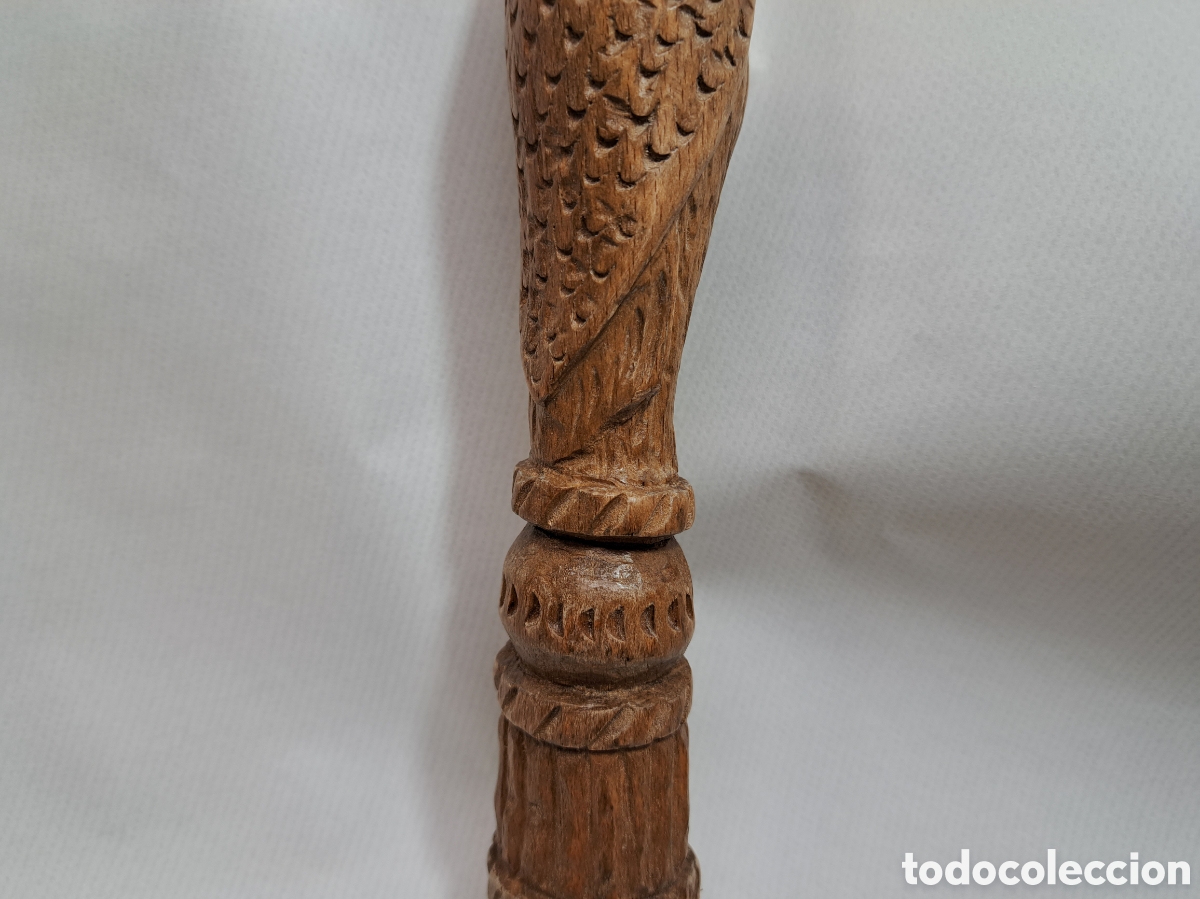 Antig&uuml;edades: Gran mango de baston tallado a mano - Foto 10