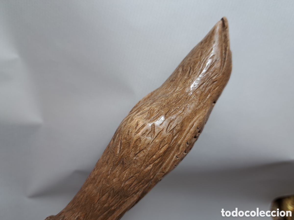 Antig&uuml;edades: Gran mango de baston tallado a mano - Foto 12