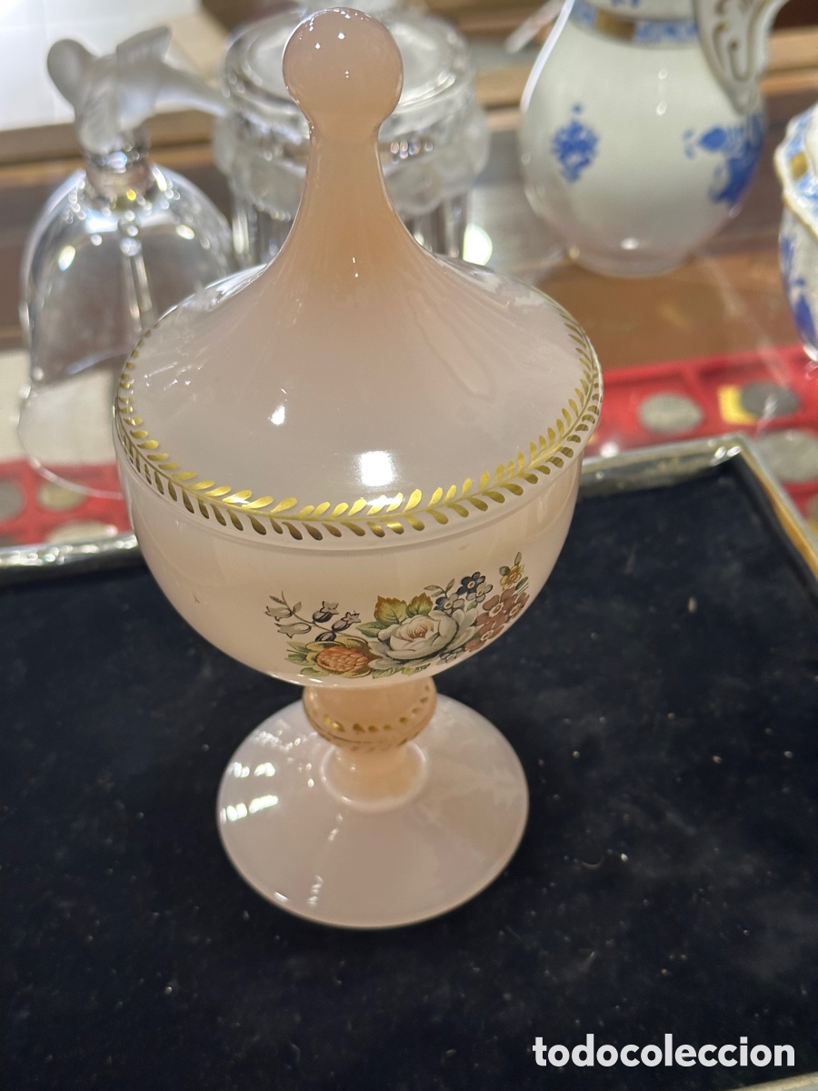 Antig&uuml;edades: Preciosa pieza de opalina rosa, perfecta - Foto 1