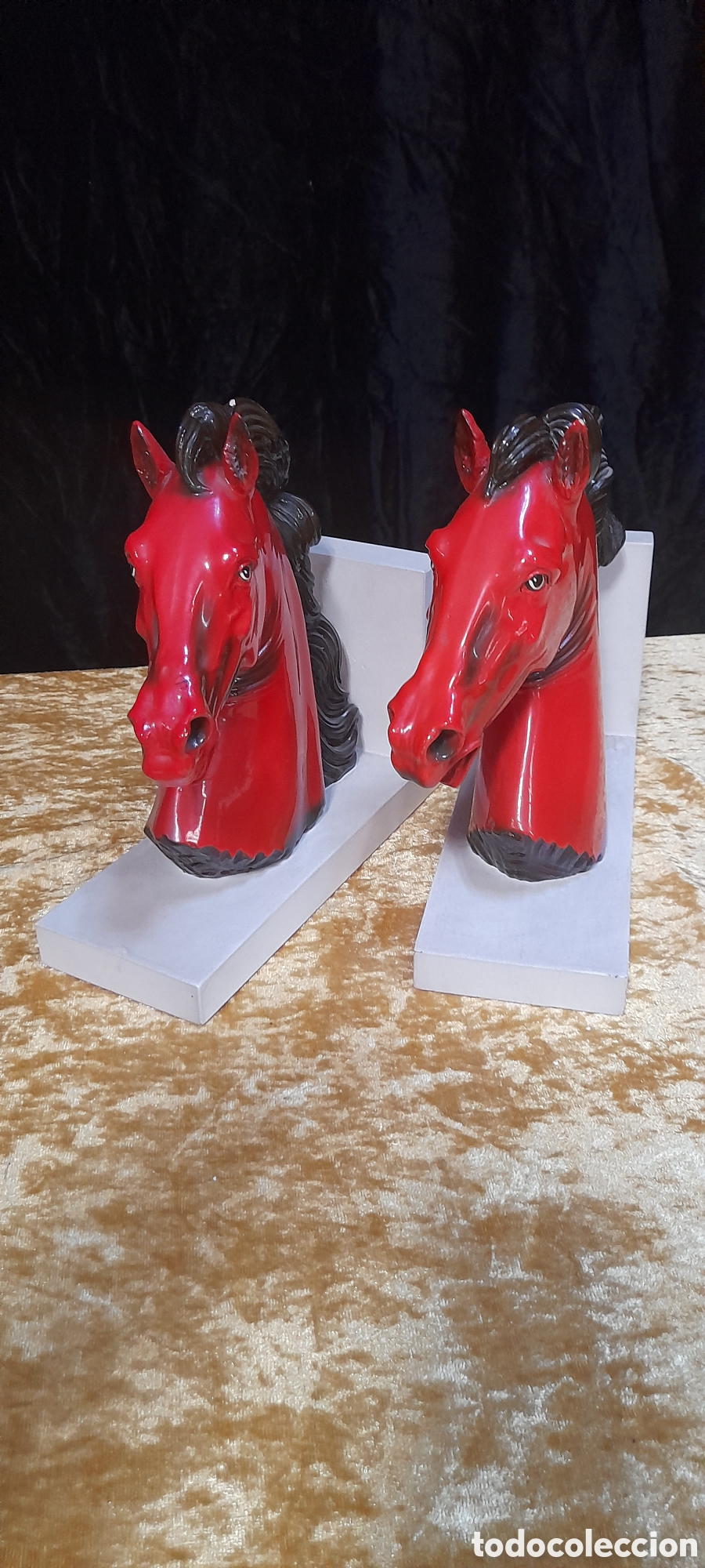 Antig&uuml;edades: Figuras de caballos sujetalibros. - Foto 2