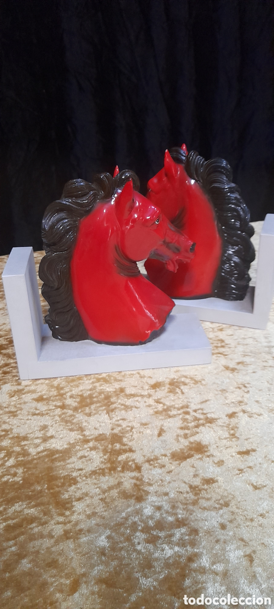 Antig&uuml;edades: Figuras de caballos sujetalibros. - Foto 3