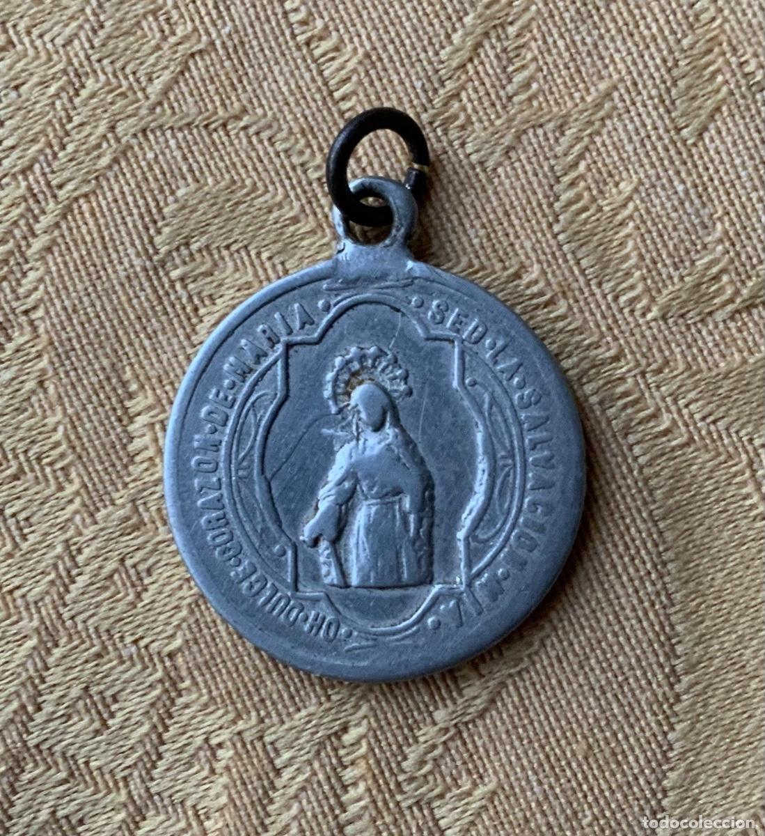 Antig&uuml;edades: ANTIGUA MEDALLA DULCE CORAZ&Oacute;N DE MAR&Iacute;A - Foto 3