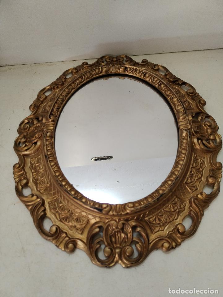 Antig&uuml;edades: espejo ovalado dorado - Foto 2