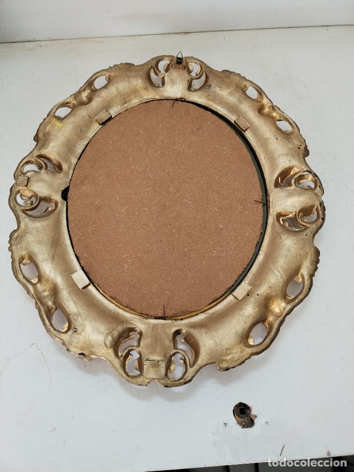 Antig&uuml;edades: espejo ovalado dorado - Foto 3