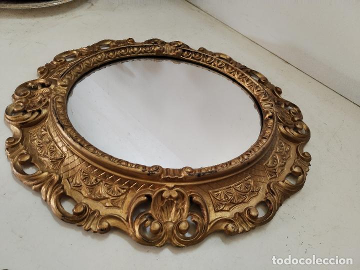 Antig&uuml;edades: espejo ovalado dorado - Foto 1