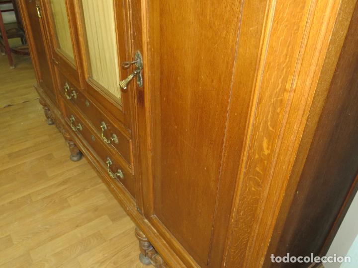 Antig&uuml;edades: LIBRERIA ROBLE MACIZO PERFECTA VERRR - Foto 8