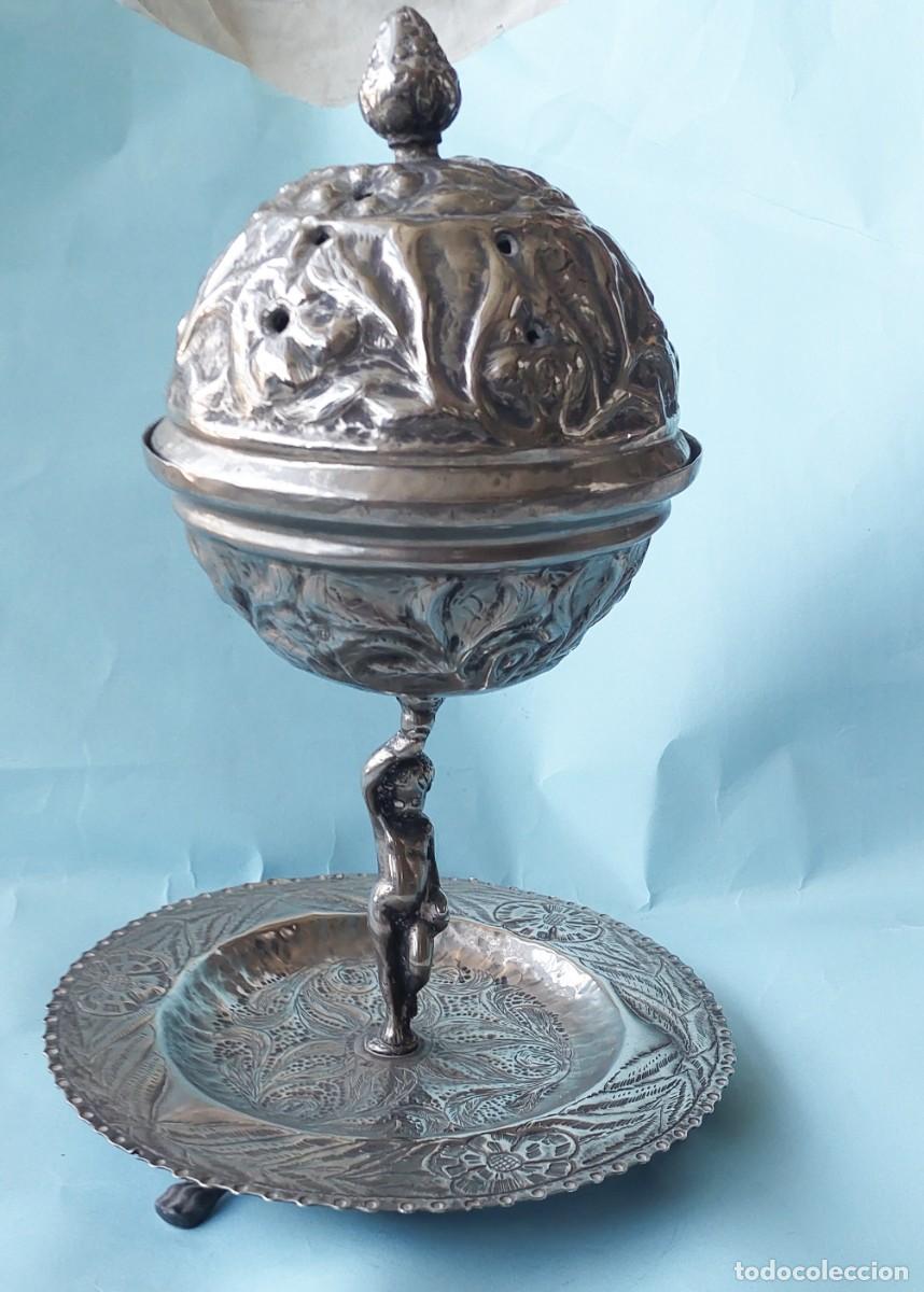 antiguo incensario colonial de metal plateado - Buy Antique silver plated  objects on todocoleccion