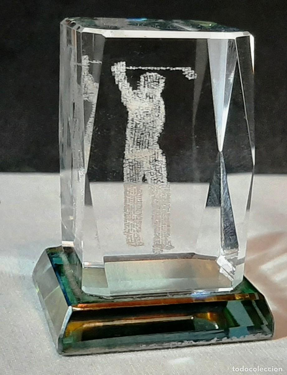 Antig&uuml;edades: Trofeo golfista en cristal - Foto 1