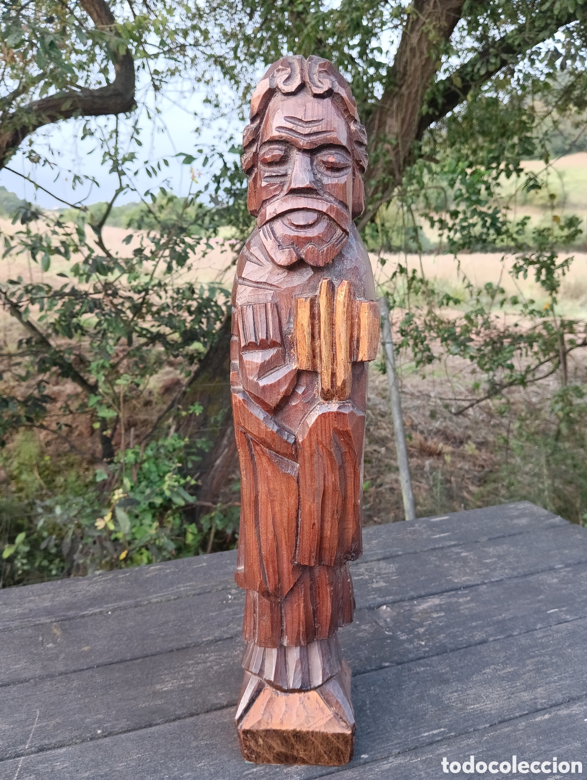 Antig&uuml;edades: FIGURA RELIGIOSA MADERA TALLADA. - Foto 2