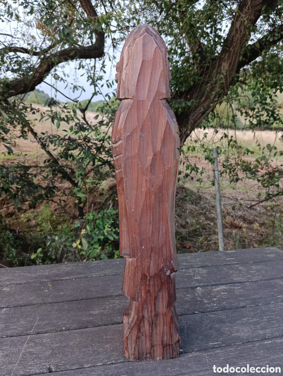 Antig&uuml;edades: FIGURA RELIGIOSA MADERA TALLADA. - Foto 3