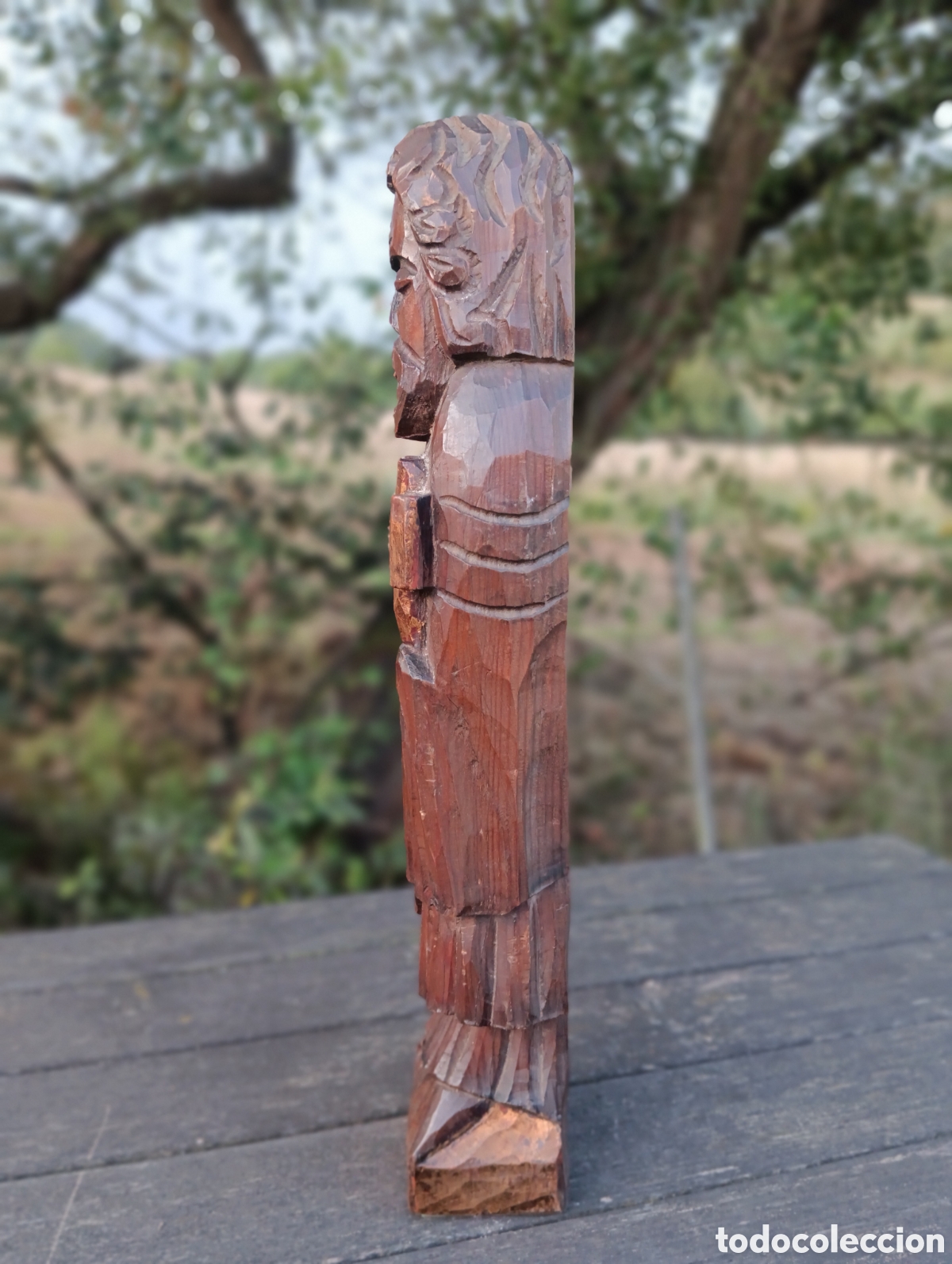 Antig&uuml;edades: FIGURA RELIGIOSA MADERA TALLADA. - Foto 4