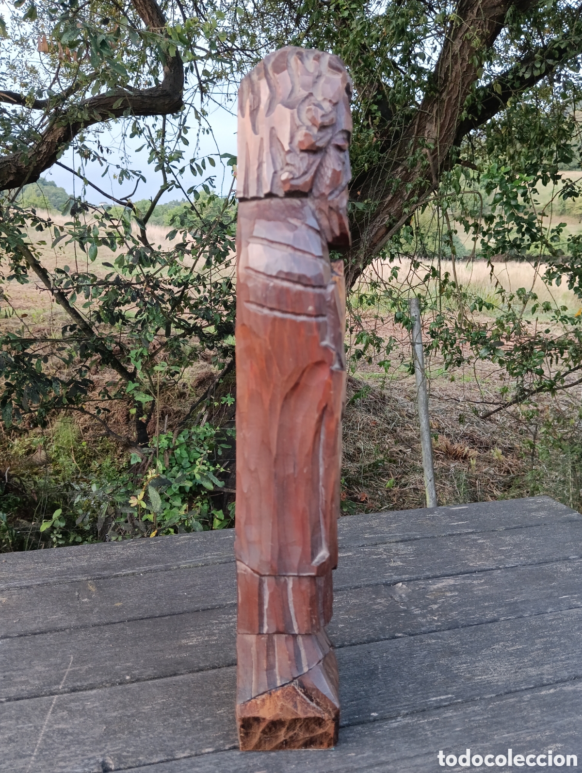 Antig&uuml;edades: FIGURA RELIGIOSA MADERA TALLADA. - Foto 5