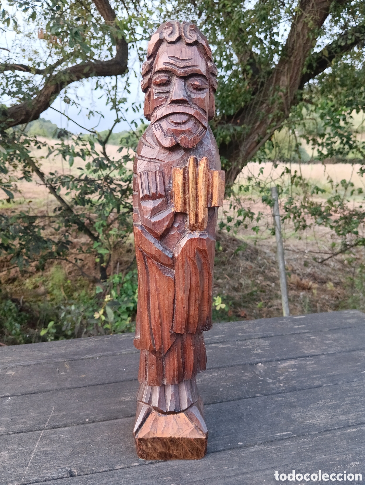 Antig&uuml;edades: FIGURA RELIGIOSA MADERA TALLADA. - Foto 6