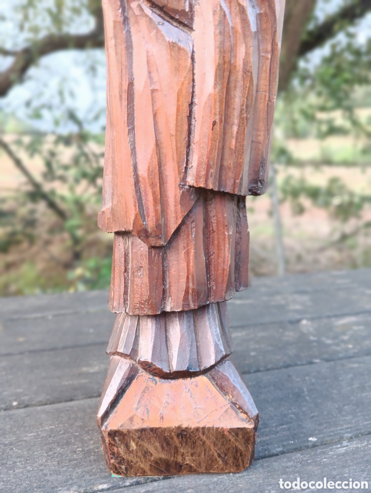 Antig&uuml;edades: FIGURA RELIGIOSA MADERA TALLADA. - Foto 8