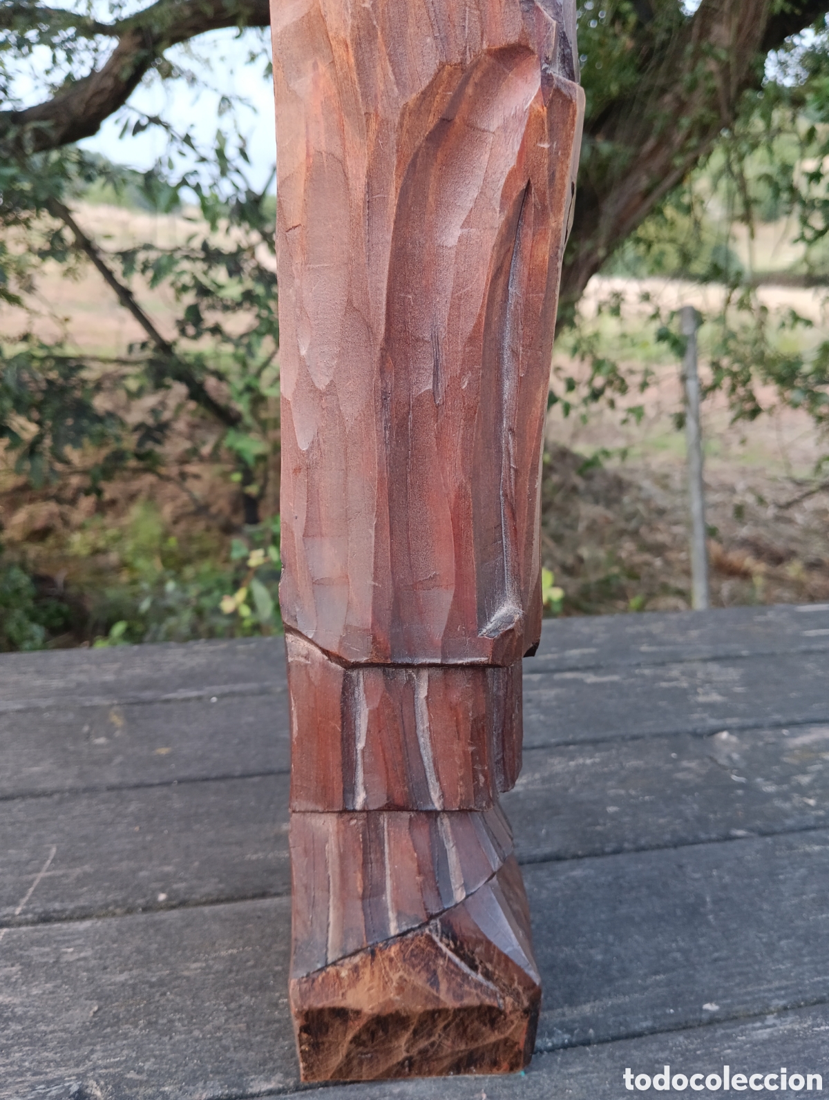 Antig&uuml;edades: FIGURA RELIGIOSA MADERA TALLADA. - Foto 9