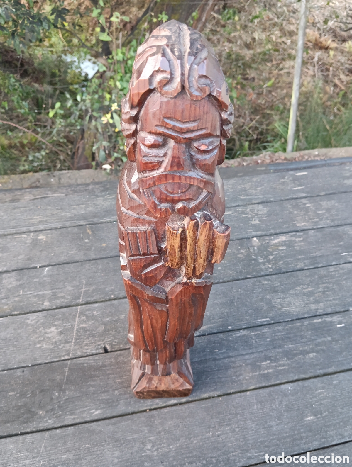 Antig&uuml;edades: FIGURA RELIGIOSA MADERA TALLADA. - Foto 12