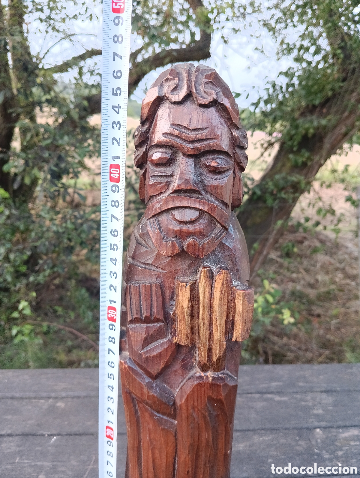 Antig&uuml;edades: FIGURA RELIGIOSA MADERA TALLADA. - Foto 13