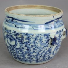 Antigüedades: TIBOR BOTE JENGIBRE EN PORCELANA ESMALTADA BLUE & WHITE CHINA FINALES DEL SIGLO XIX