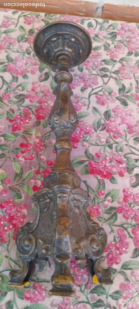 Antig&uuml;edades: CANDELABRO ANTIGUO DE BRONCE MACIZO - Foto 10