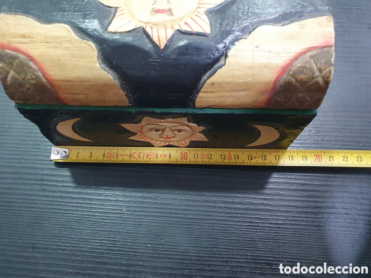 Antig&uuml;edades: Cofre de madera pintado a mano. (L58) - Foto 2