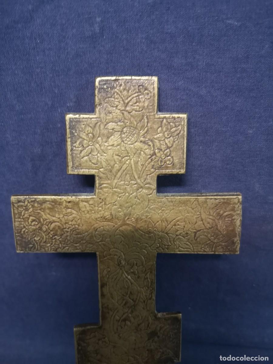 Antig&uuml;edades: CRUZ ORTODOXA BRONCE S.XIX - Foto 9