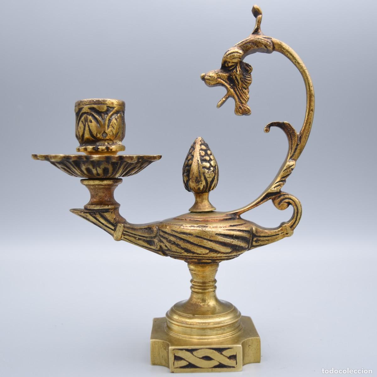Antig&uuml;edades: Candelero aladino - Bronce - Foto 2