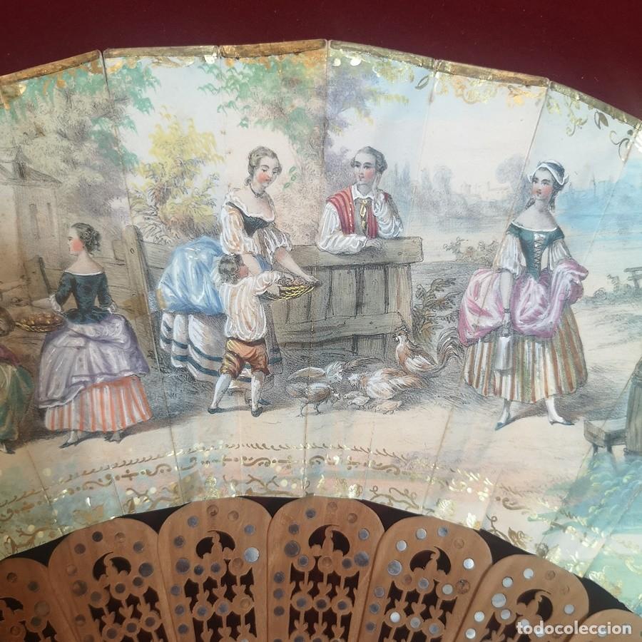 Antig&uuml;edades: Abanico Con Escena Costumbrista - Foto 2