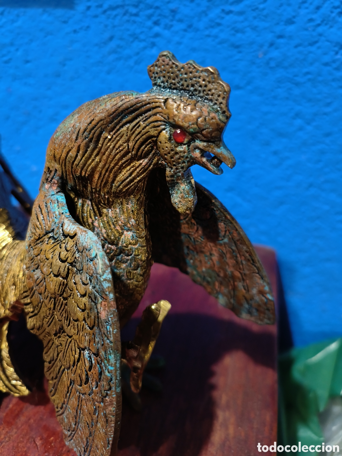 Antig&uuml;edades: Gallo de pelea de laton - Foto 3