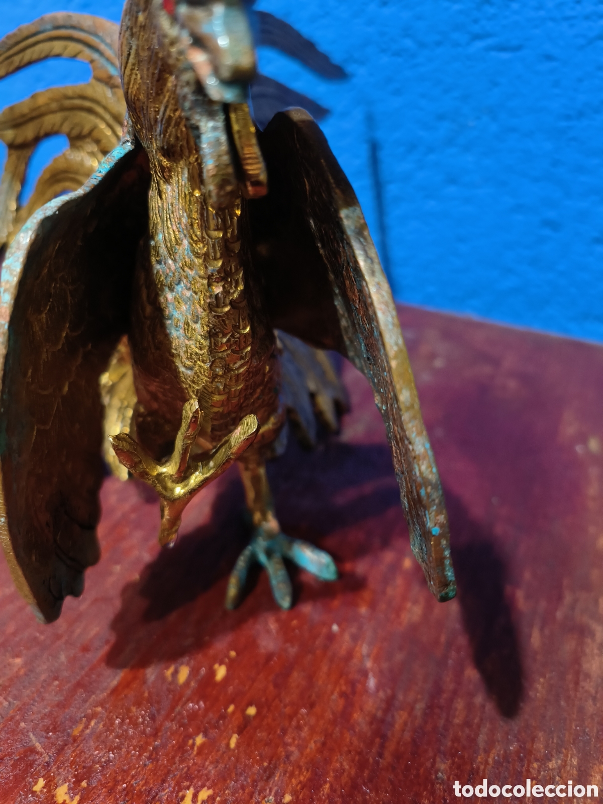 Antig&uuml;edades: Gallo de pelea de laton - Foto 4