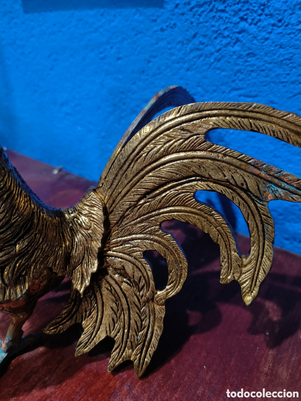 Antig&uuml;edades: Gallo de pelea de laton - Foto 6