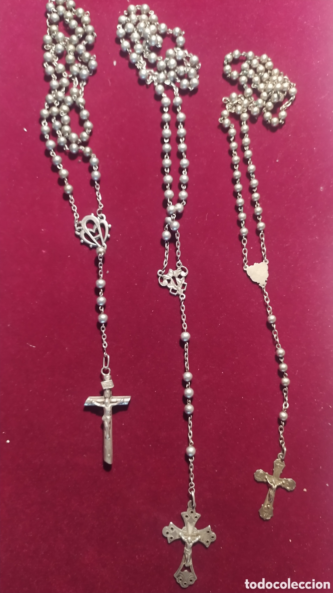 Antig&uuml;edades: Rosarios antiguos plata - Foto 1