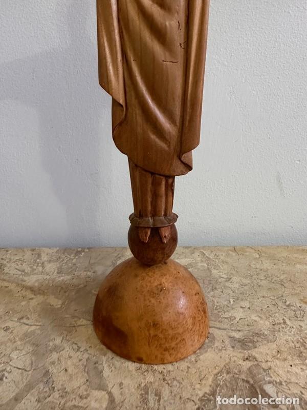 Antig&uuml;edades: SAGRADO CORAZ&Oacute;N DE JES&Uacute;S EN MADERA TALLADA - Foto 3