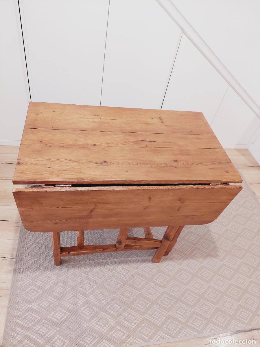 Antig&uuml;edades: Mesa tocinera r&uacute;stica de madera del S.XIX - Foto 1