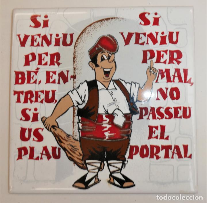 Antig&uuml;edades: Bonito Azulejo con frase - Foto 1