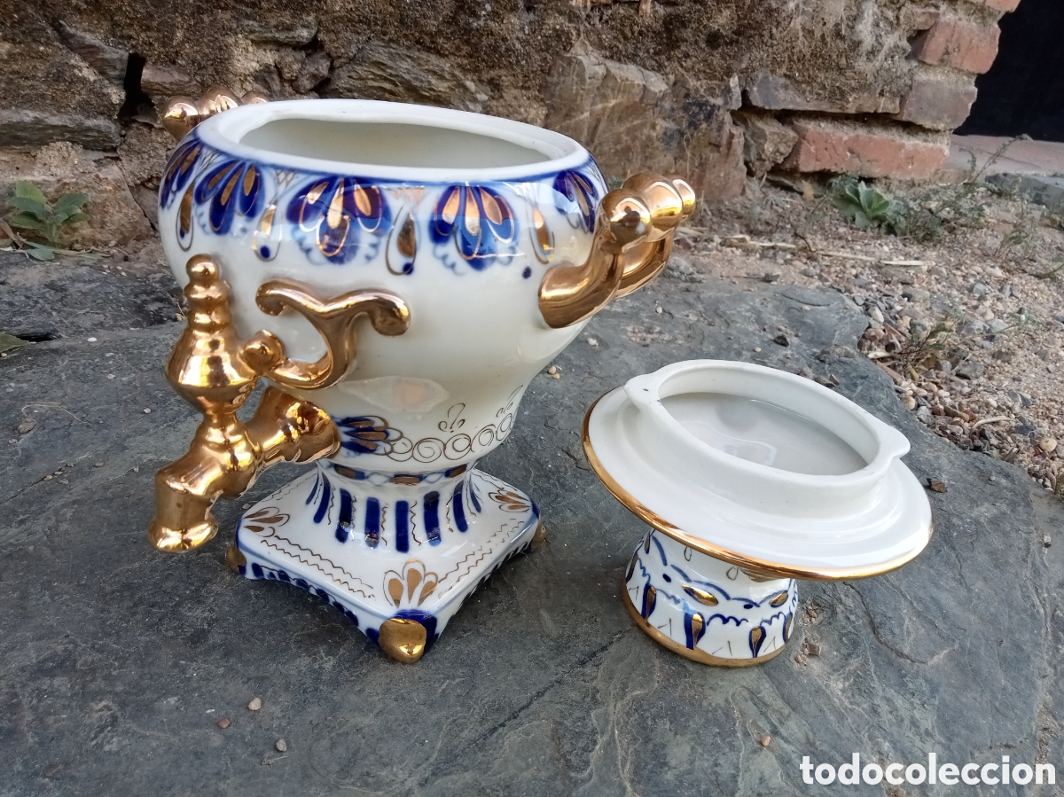 Antig&uuml;edades: Samovar de cer&aacute;mica antiguo impecable - Foto 2