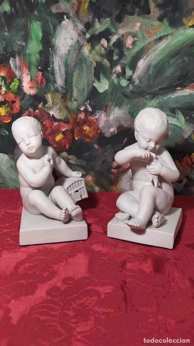Antiquit&eacute;s: PRECIOSA PAREJA DE FIGURAS DE PORCELANA DE BISCUIT PIGALLE