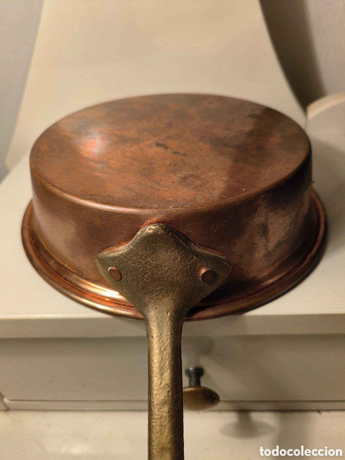 Antig&uuml;edades: Sarten de cobre mango largo - Foto 4