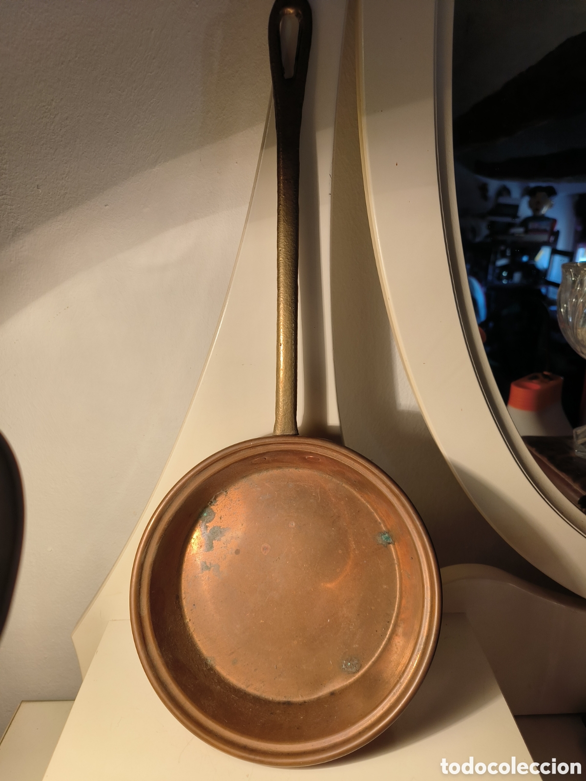 Antig&uuml;edades: Sarten de cobre mango largo - Foto 1