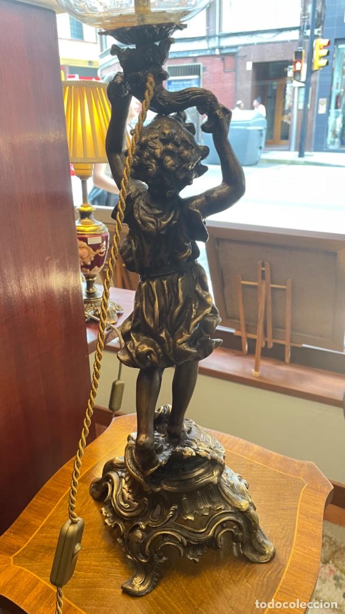 Antig&uuml;edades: L&aacute;mpara de bronce antiguo - Foto 5