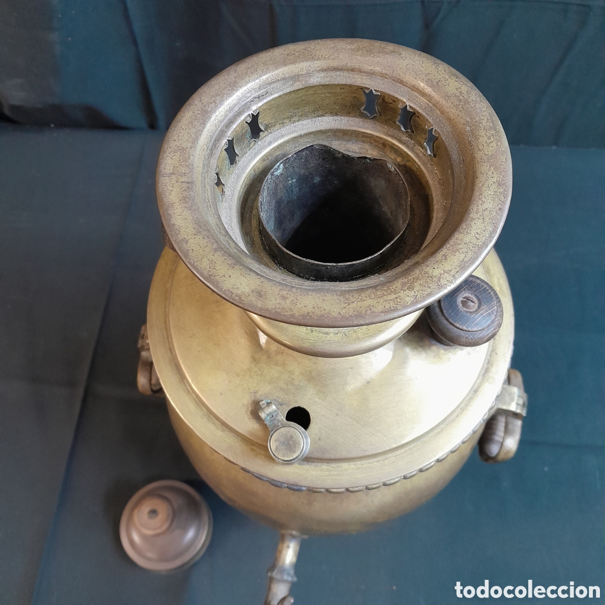 Antig&uuml;edades: SAMOVAR DE LAT&Oacute;N. PRINCIPIOS SIGLO XX. - Foto 2
