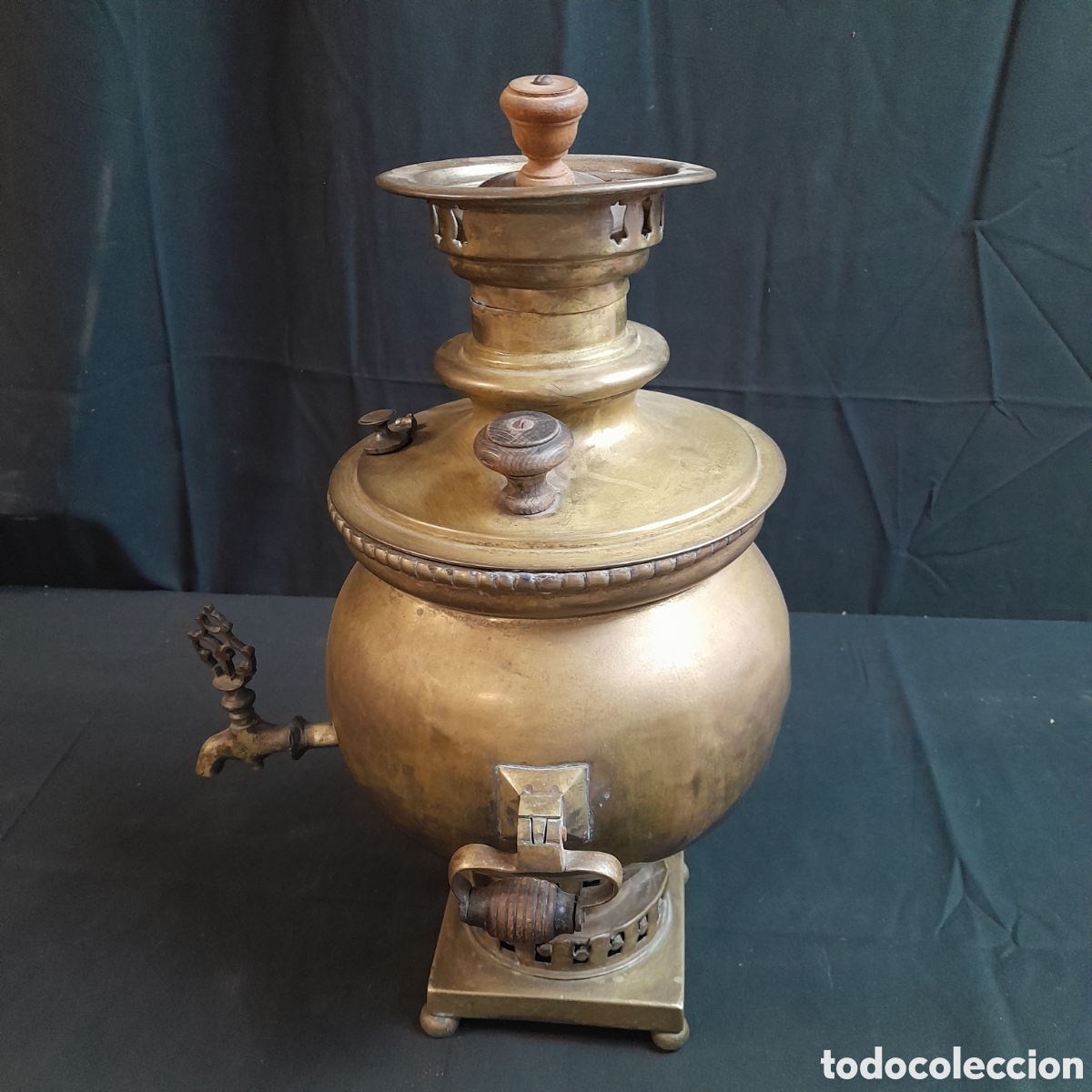 Antig&uuml;edades: SAMOVAR DE LAT&Oacute;N. PRINCIPIOS SIGLO XX. - Foto 3