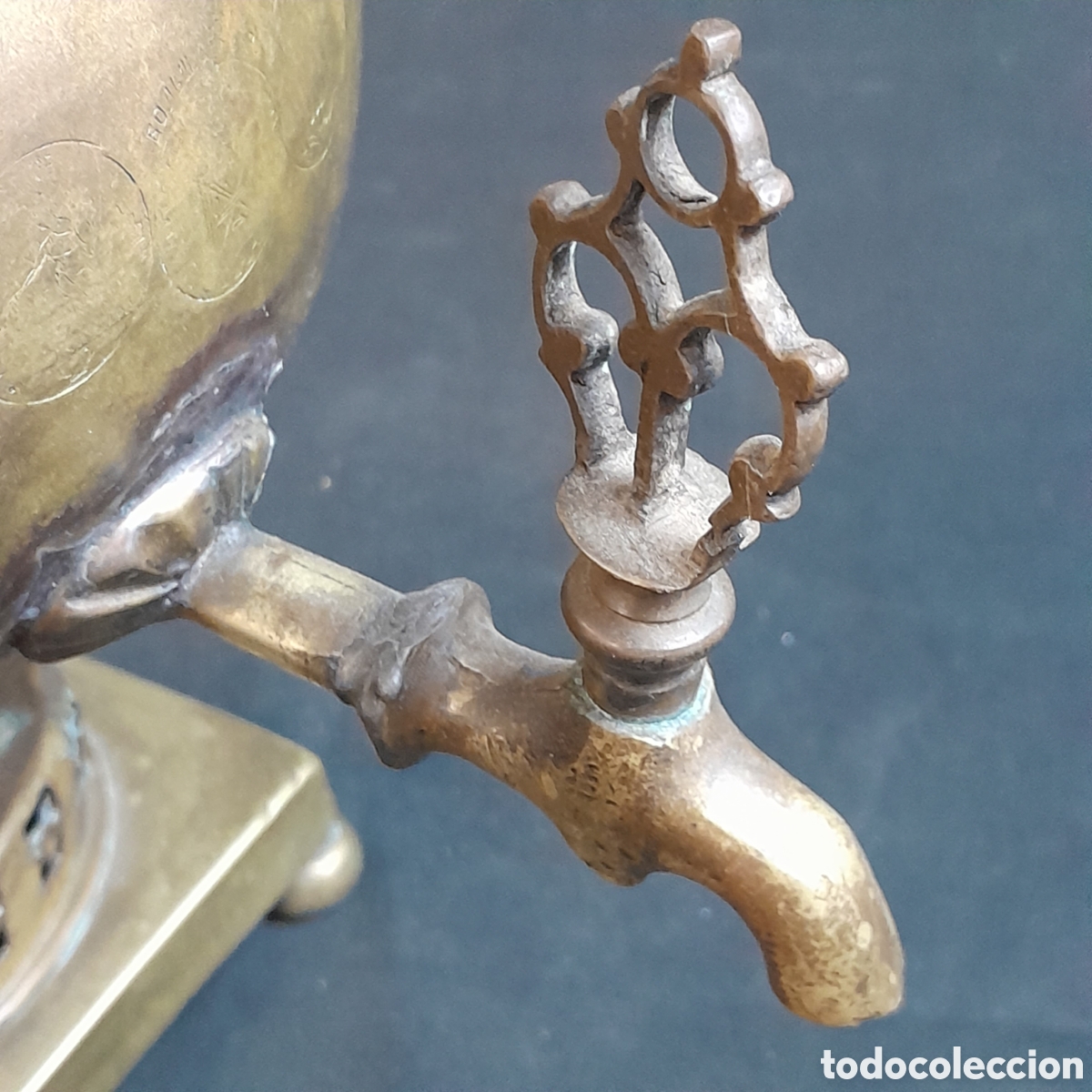Antig&uuml;edades: SAMOVAR DE LAT&Oacute;N. PRINCIPIOS SIGLO XX. - Foto 7