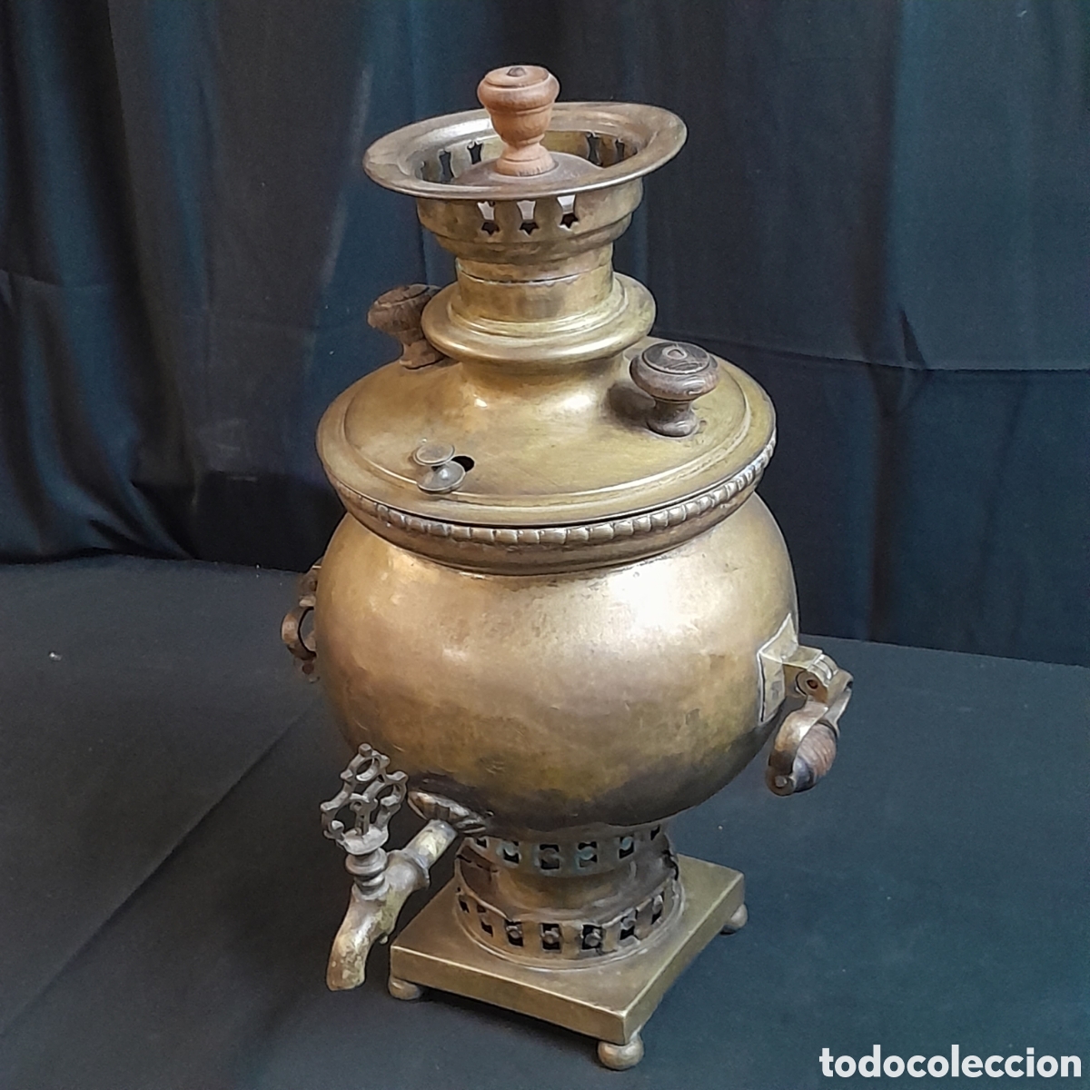 Antig&uuml;edades: SAMOVAR DE LAT&Oacute;N. PRINCIPIOS SIGLO XX. - Foto 1