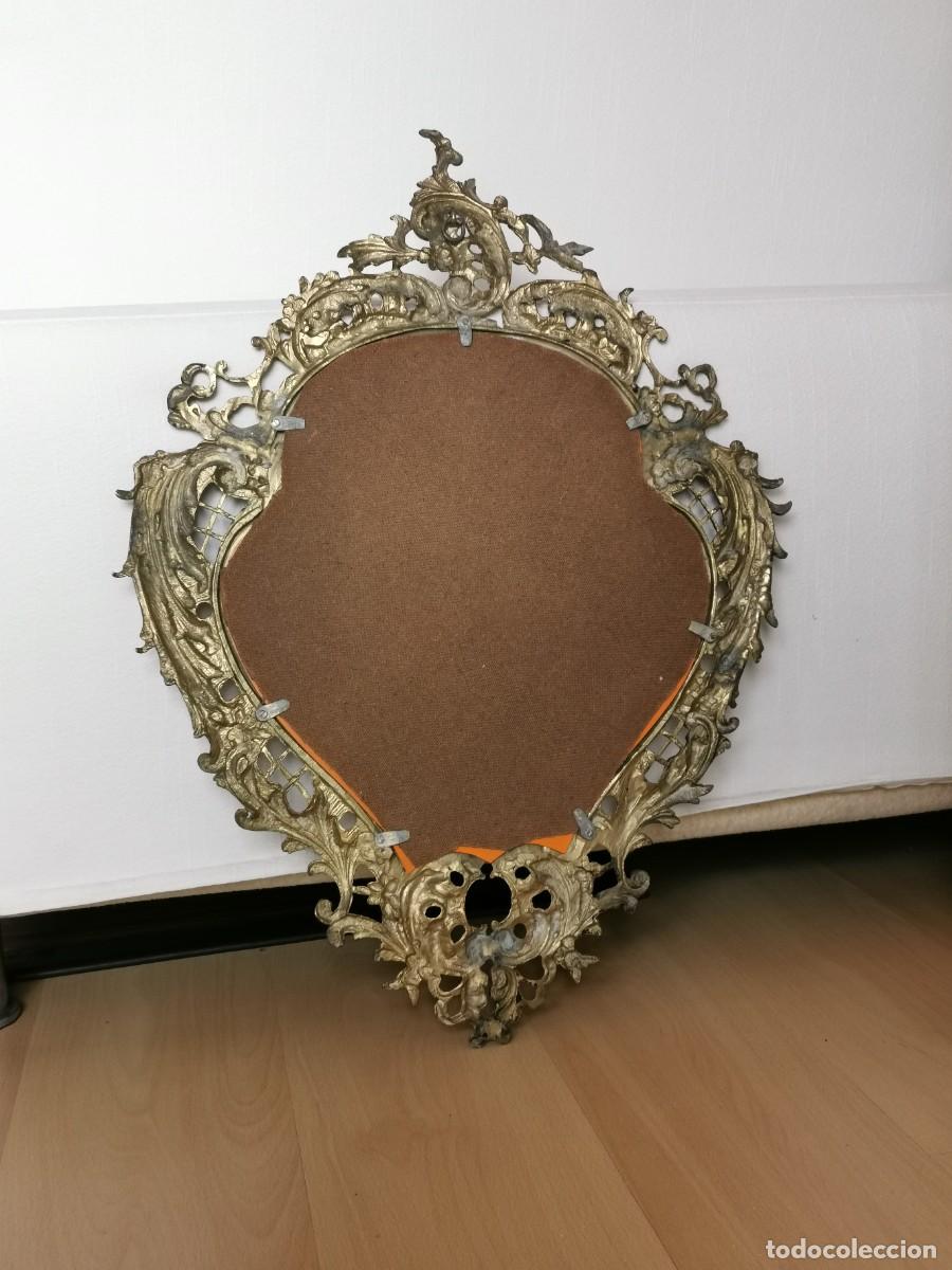 antiguo espejo mano bronce y cristal biselado p - Compra venta en  todocoleccion