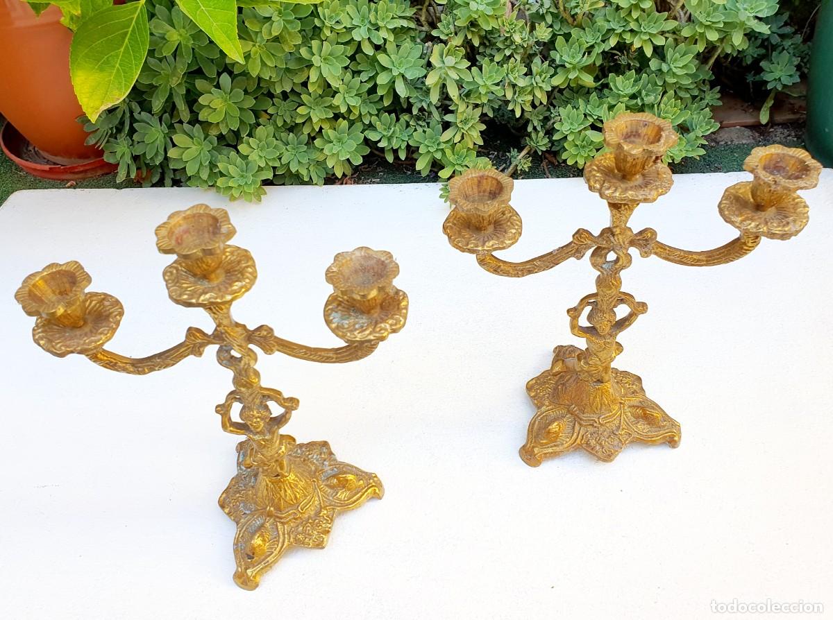 Antig&uuml;edades: Pareja de candelabros. - Foto 1