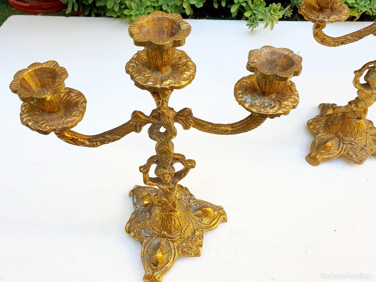 Antig&uuml;edades: Pareja de candelabros. - Foto 2