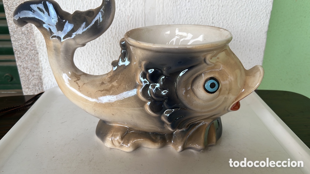 Antig&uuml;edades: MACETERO PORCELANA FORMA PEZ - Foto 1