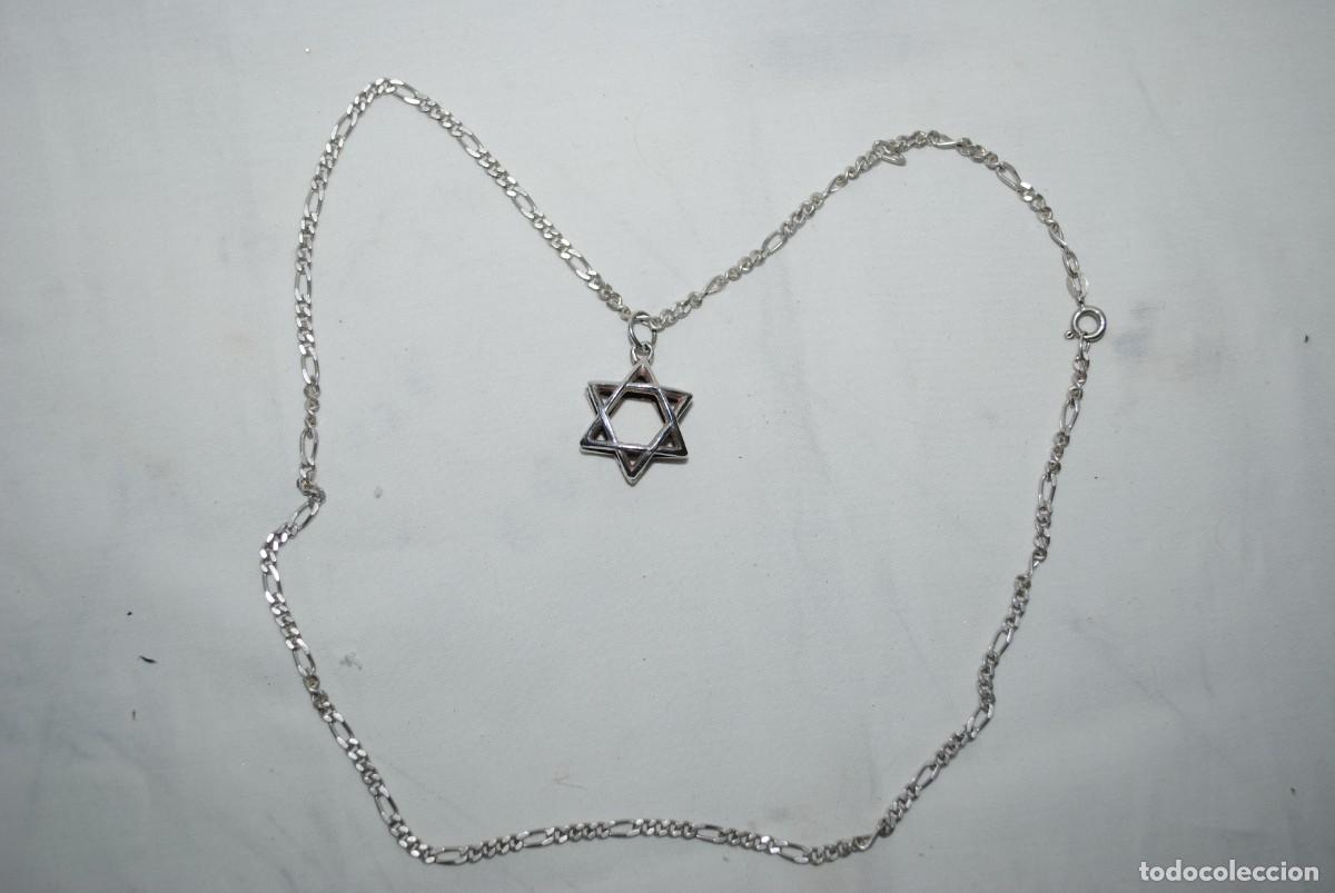 Antig&uuml;edades: CADENA DE DISE&Ntilde;O Y ESTRELLA DE DAVID , TODO DE PLATA . - Foto 1